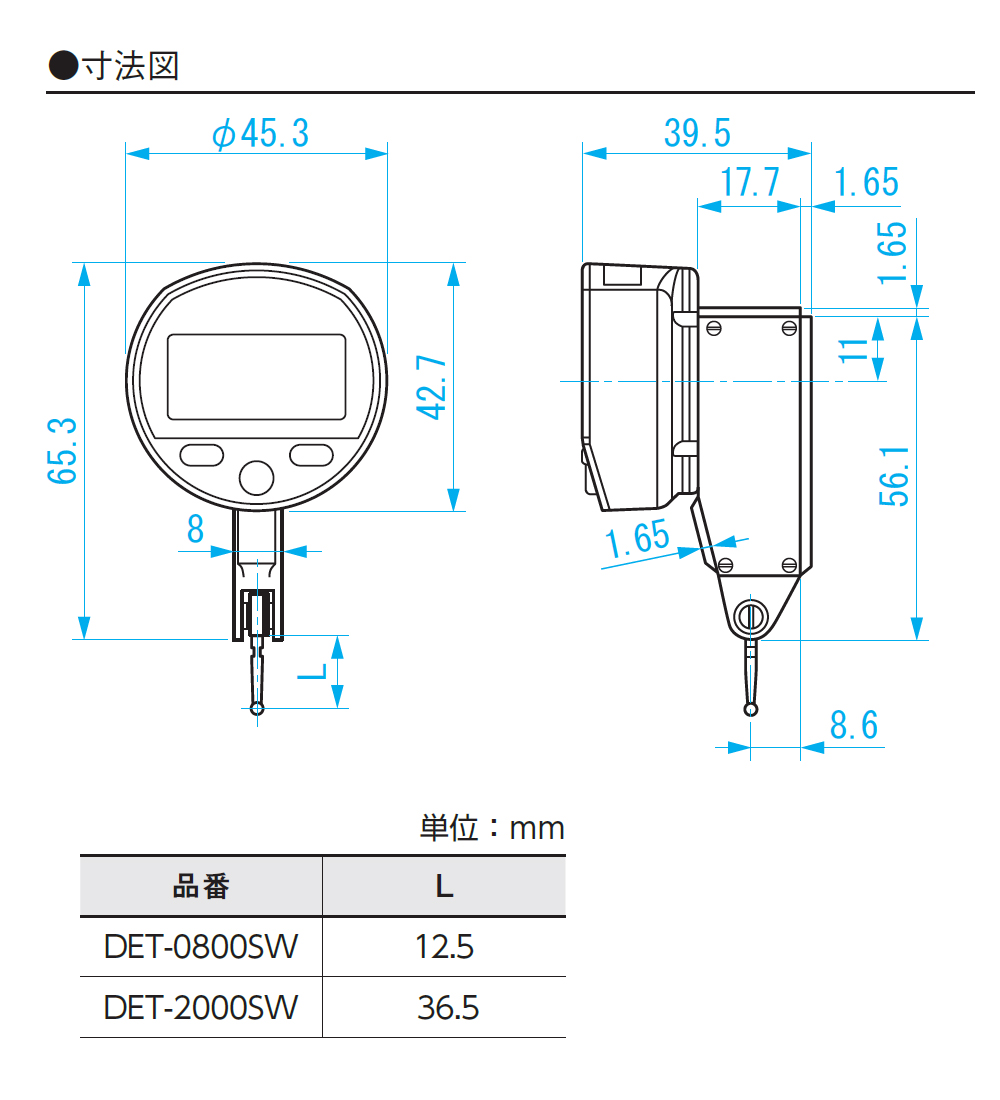 新潟精機 SK デジタルインジケーター Sライン 0-12.5mm 最小表示0.0001mm DEI-WKS-N 通販 
